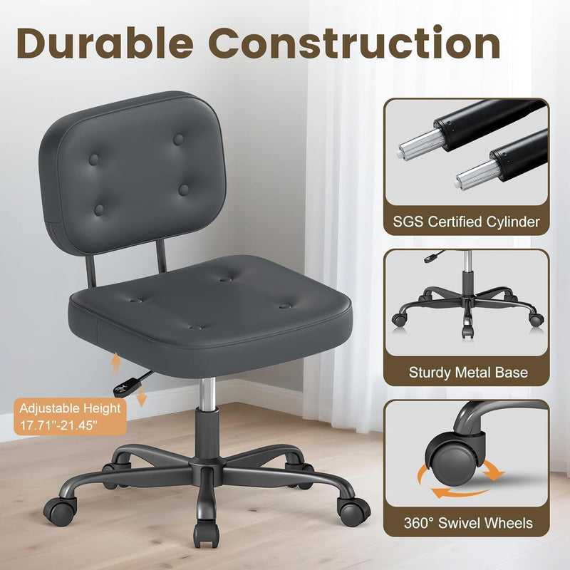 Desk Chair Adjustable Swivel Task Seat Teddy-Fleece