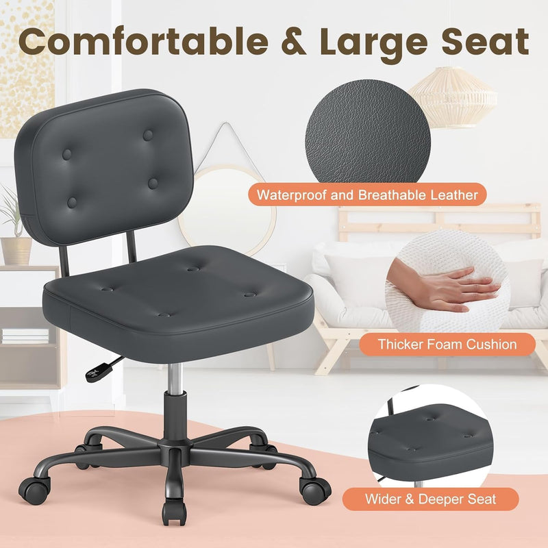 Desk Chair Adjustable Swivel Task Seat Teddy-Fleece