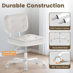 Desk Chair Adjustable Swivel Task Seat Teddy-Fleece