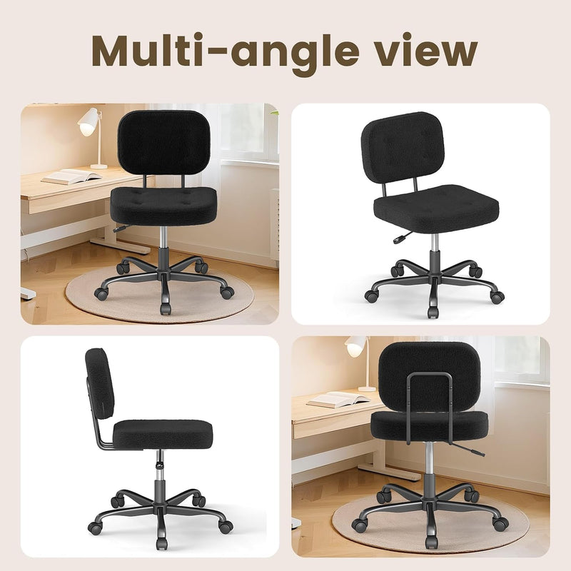 Desk Chair Adjustable Swivel Task Seat Teddy-Fleece