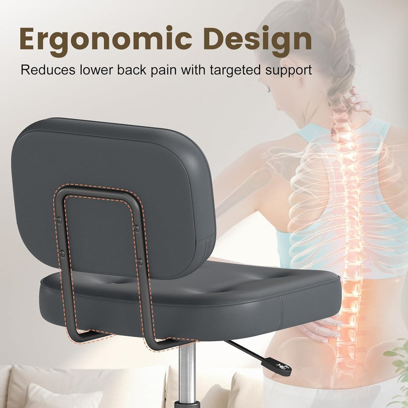 Desk Chair Adjustable Swivel Task Seat Teddy-Fleece