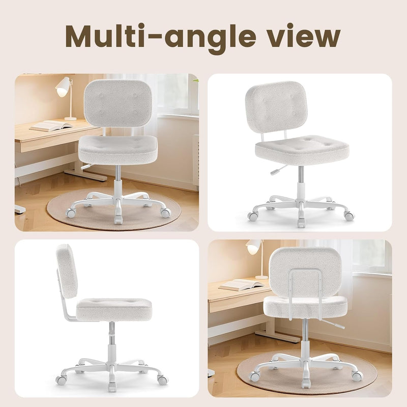 Desk Chair Adjustable Swivel Task Seat Teddy-Fleece
