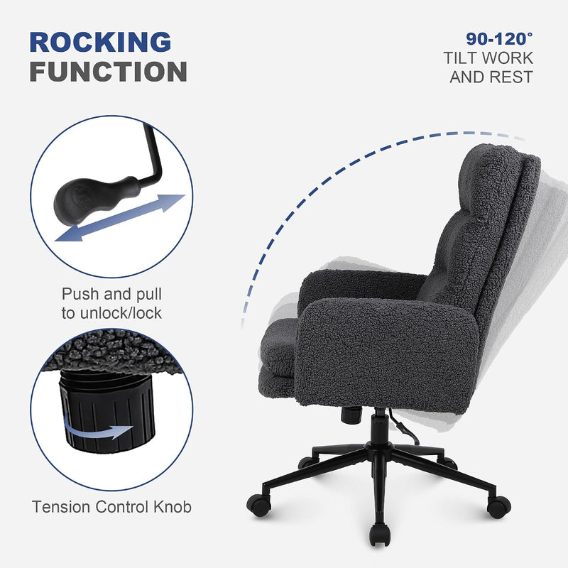 Desk Chair Faux Cashmere Office