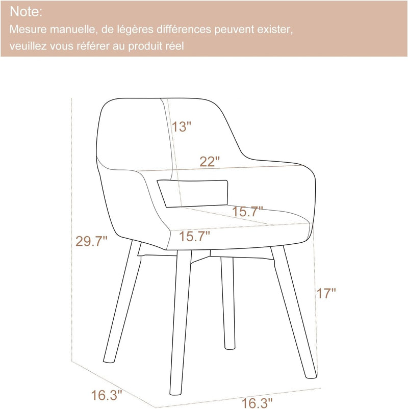 Desk Chair No Wheels Vanity Comfy Accent Chairs (Set of 2)