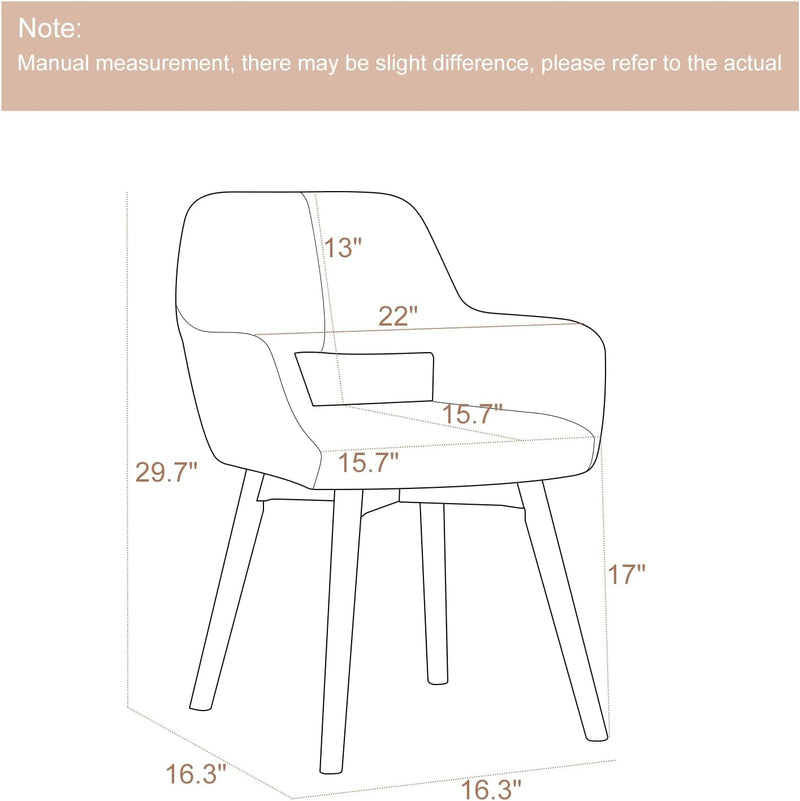 Desk Chair No Wheels Vanity Comfy Accent Chairs (Set of 2)