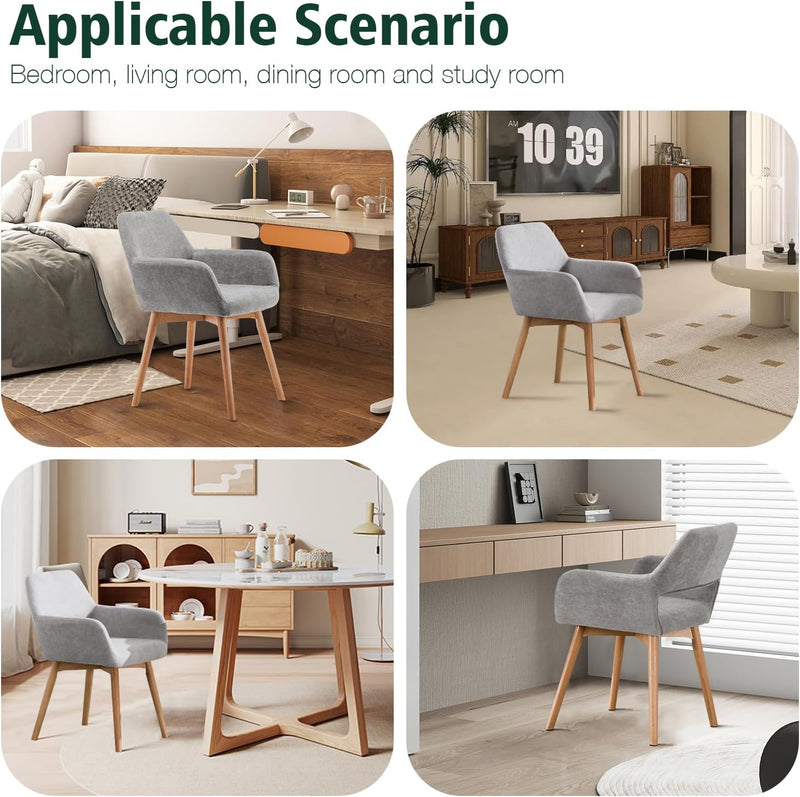Desk Chair No Wheels Vanity Comfy Accent Chairs (Set of 2)