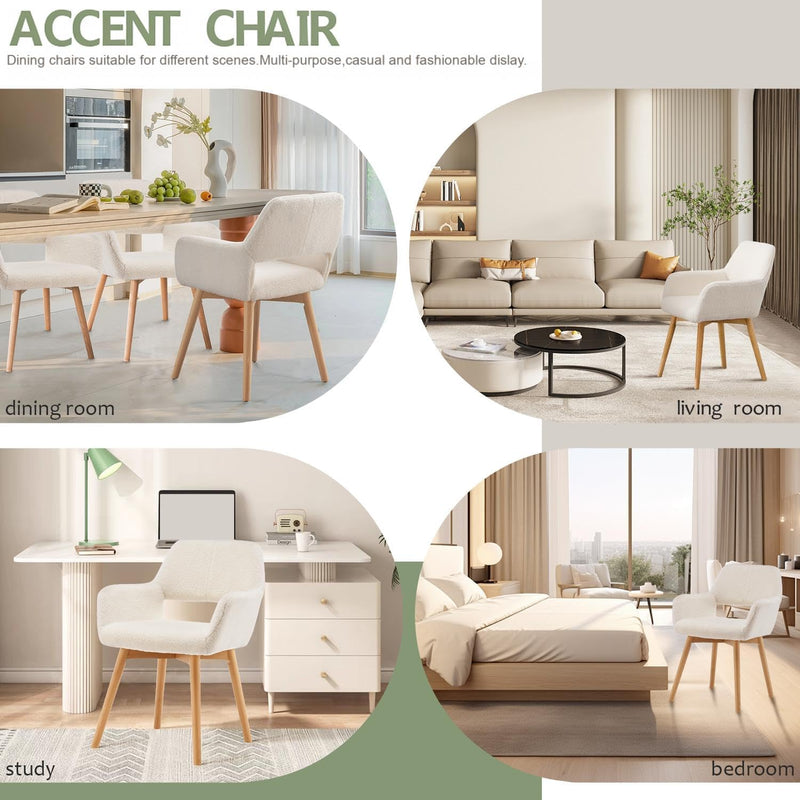 Desk Chair No Wheels Vanity Comfy Accent Chairs (Set of 2)