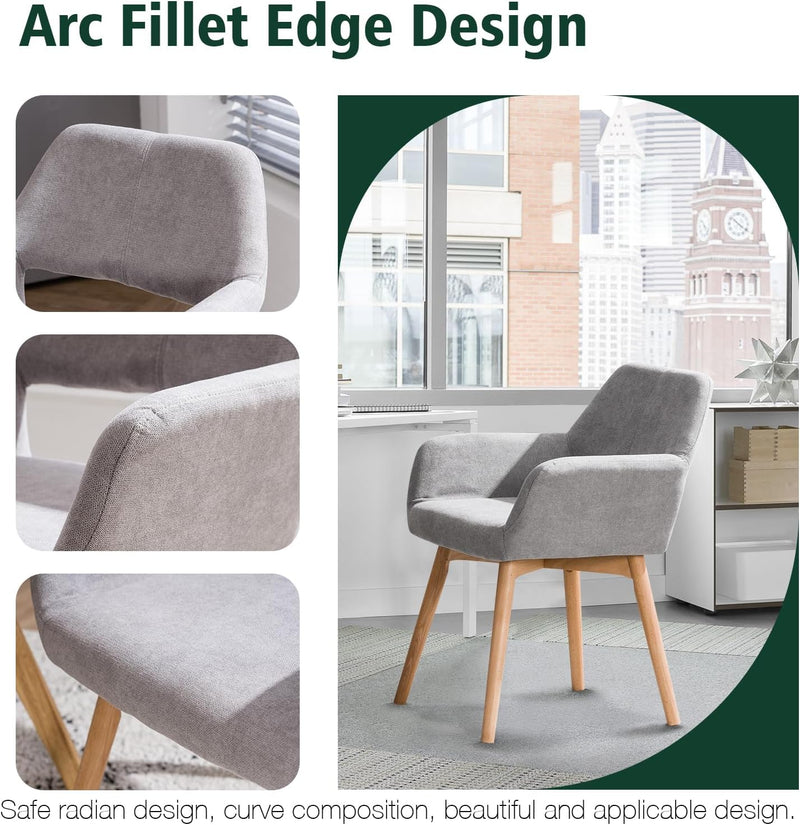 Desk Chair No Wheels Vanity Comfy Accent Chairs (Set of 2)
