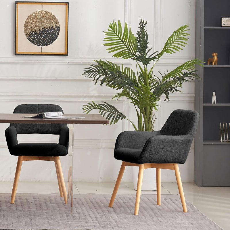 Desk Chair No Wheels Vanity Comfy Accent Chairs (Set of 2)