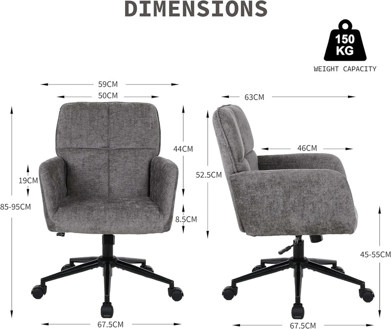 360degreesswivel Office Chair with Armrests Height Adjustable