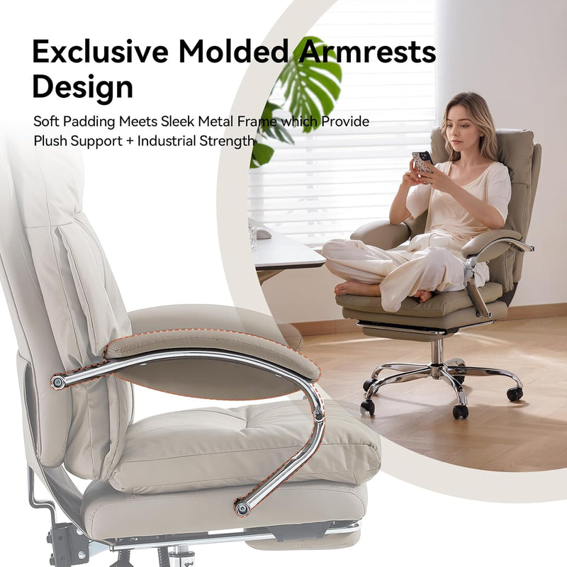 Desk Chairs with Foot Rest Reclining Office Chair