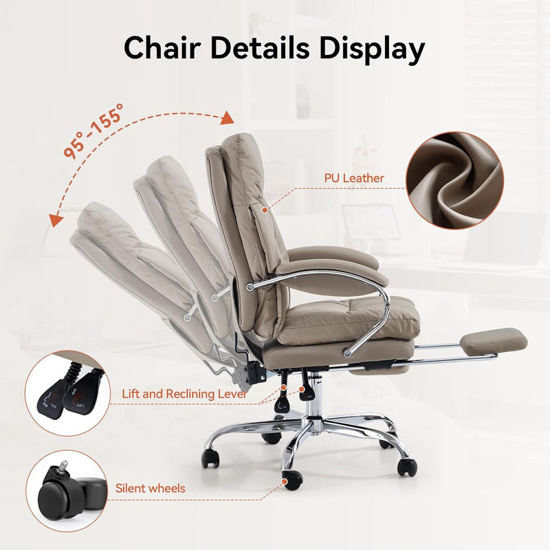 Desk Chairs with Foot Rest Reclining Office Chair