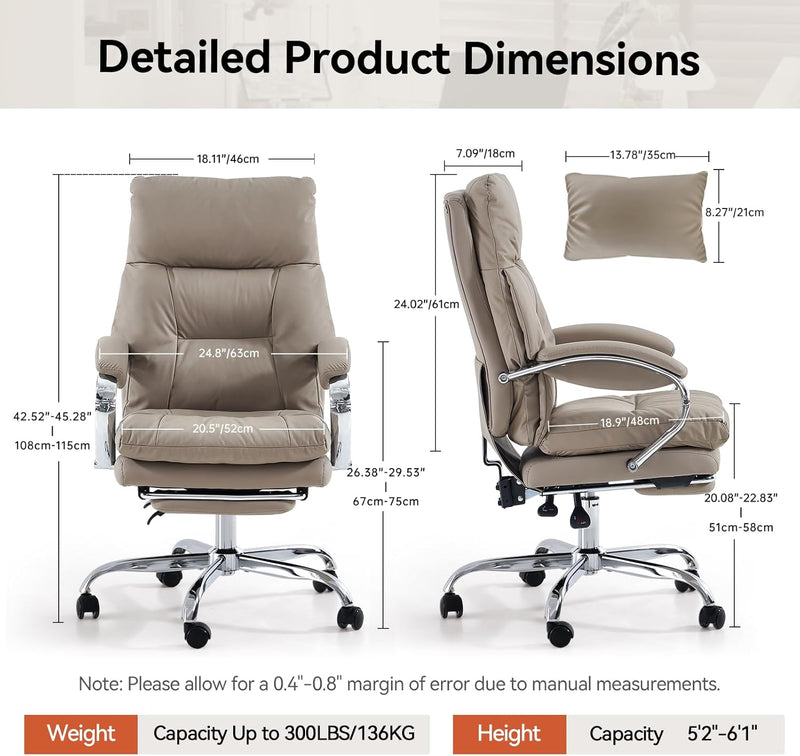 Desk Chairs with Foot Rest Reclining Office Chair