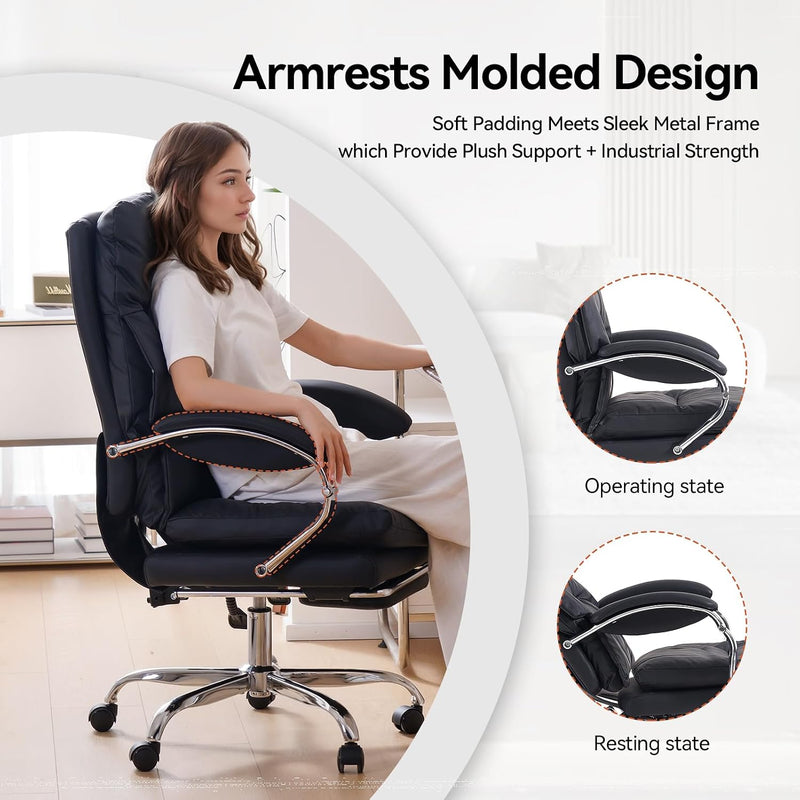 Desk Chairs with Foot Rest Reclining Office Chair