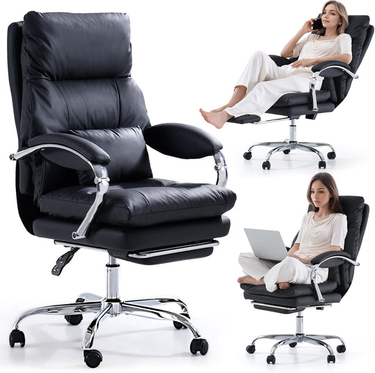Desk Chairs with Foot Rest Reclining Office Chair