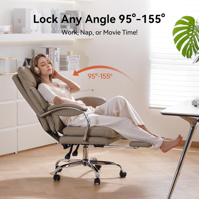 Desk Chairs with Foot Rest Reclining Office Chair