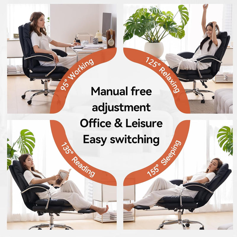 Desk Chairs with Foot Rest Reclining Office Chair