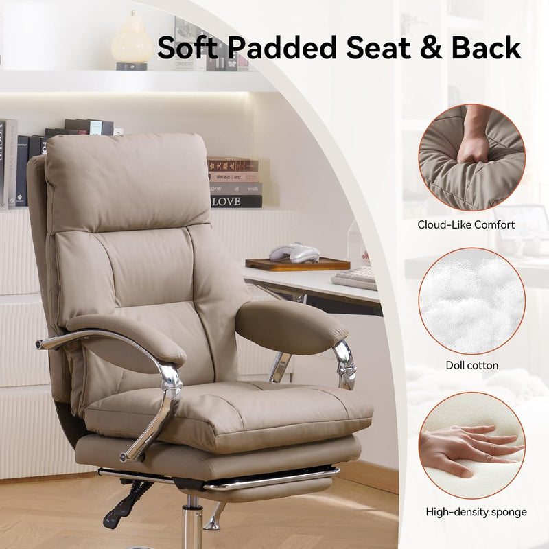 Desk Chairs with Foot Rest Reclining Office Chair