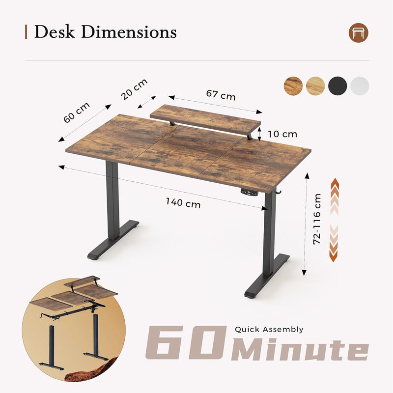 Electric Standing Desk 2 Memory Buttons for Stand