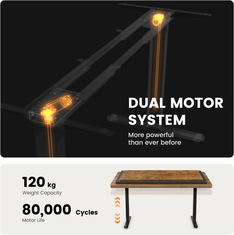 Desk Frame Dual Motor 120KG 4 Memory Motors