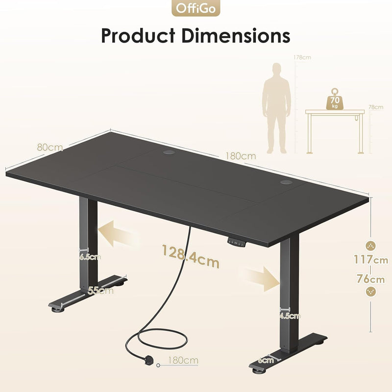 Desk Height Adjustable with 2 Memory Presets