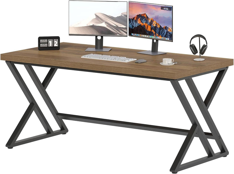 Desk Industrial Wood Home Office Computer for Bedroom