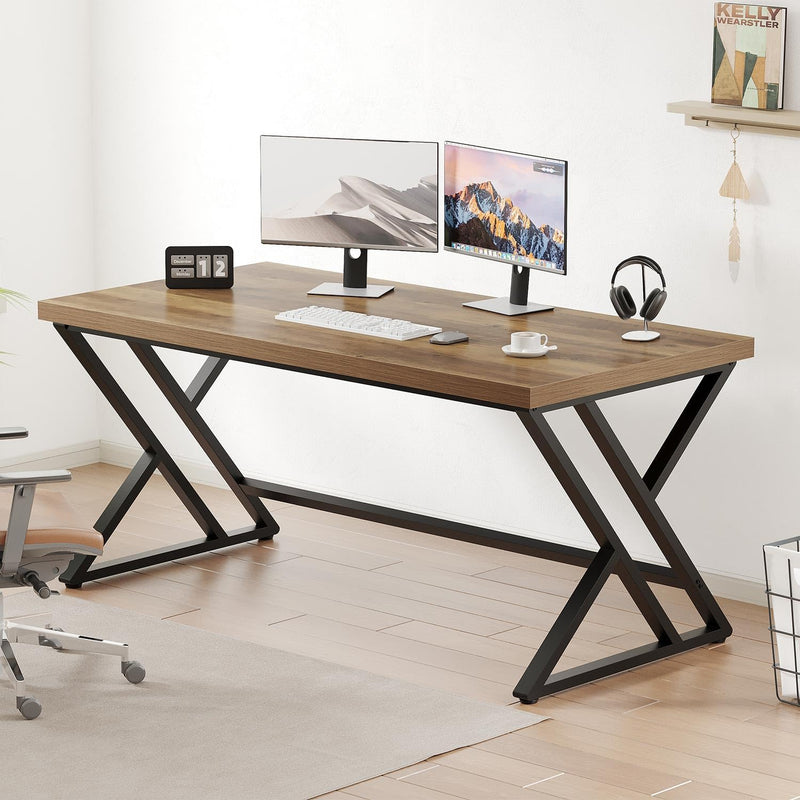 Desk Industrial Wood Home Office Computer for Bedroom