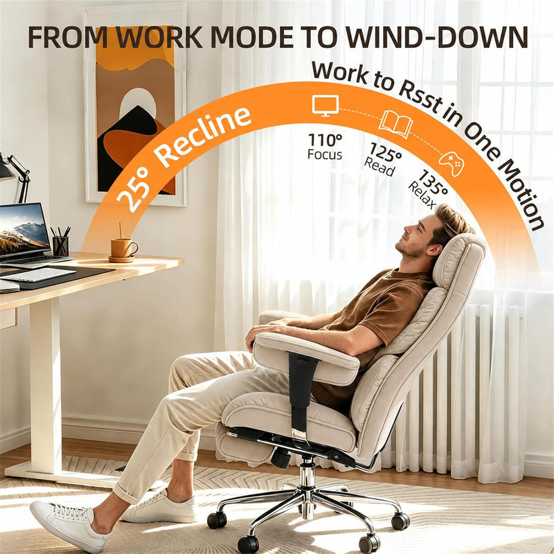 Desk Office Chair Big and Tall Fabric Executive