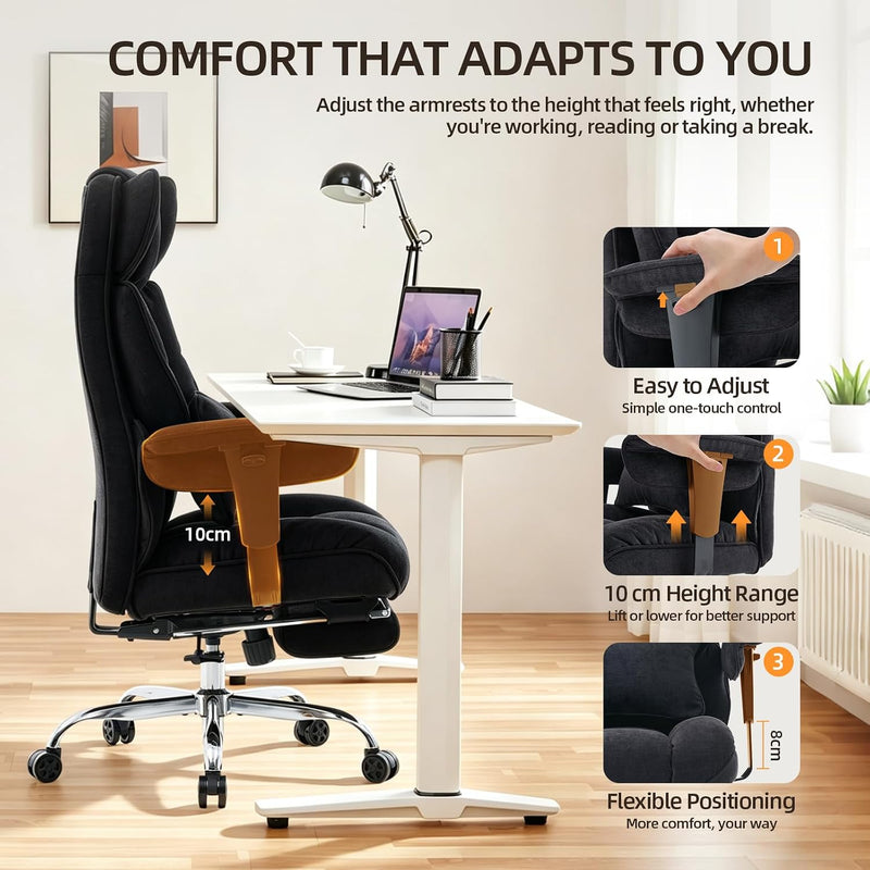 Desk Office Chair Big and Tall Fabric Executive