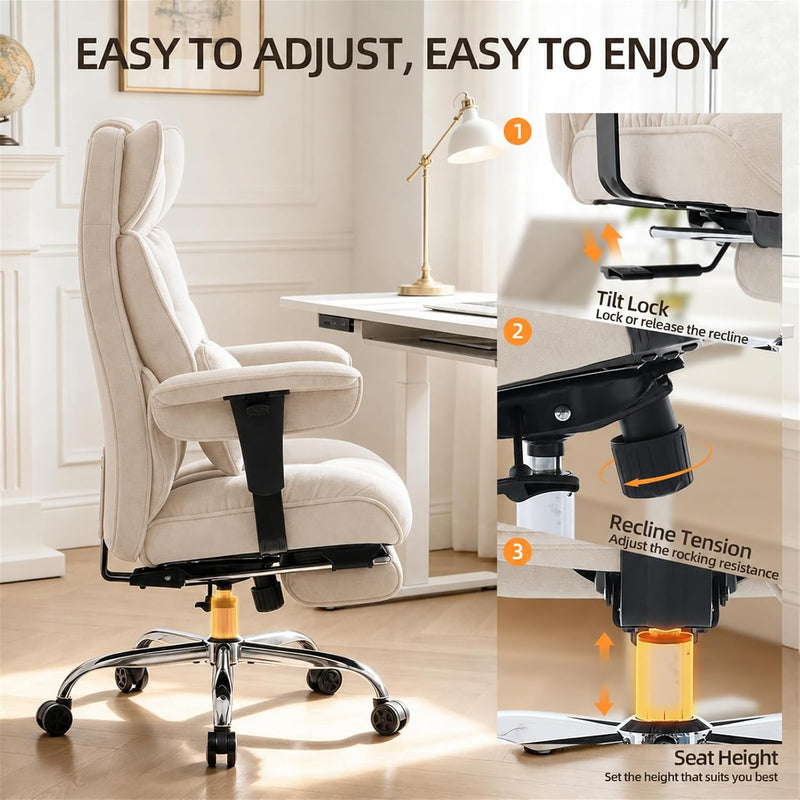 Desk Office Chair Big and Tall Fabric Executive