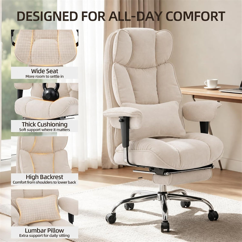 Desk Office Chair Big and Tall Fabric Executive