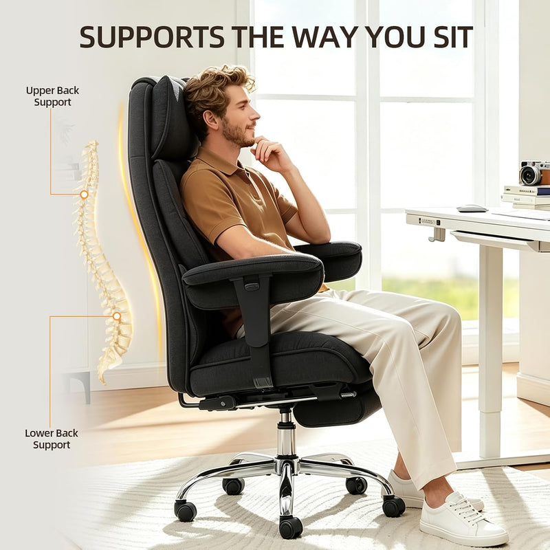 Desk Office Chair Big and Tall Fabric Executive