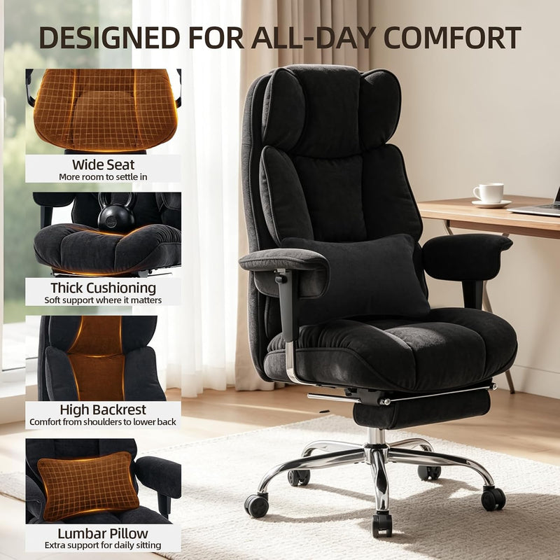 Desk Office Chair Big and Tall Fabric Executive