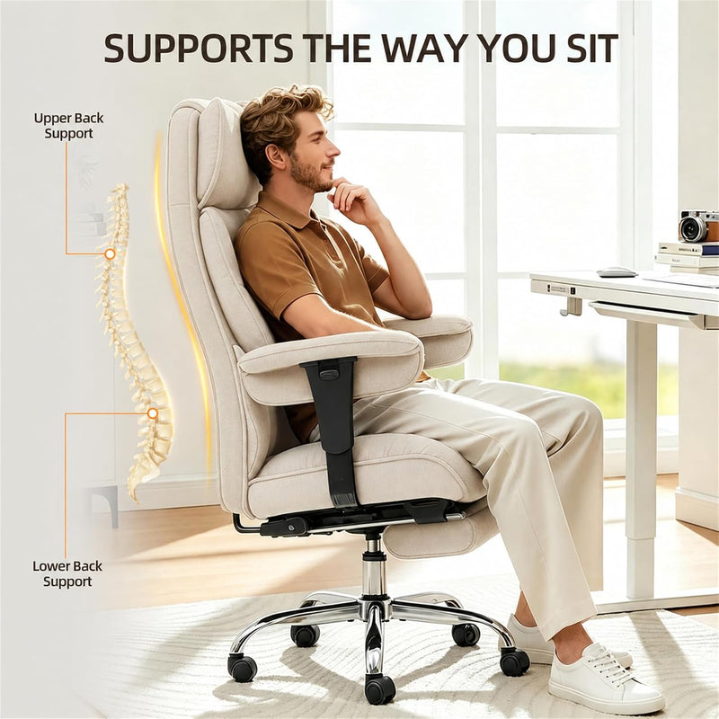 Desk Office Chair Big and Tall Fabric Executive