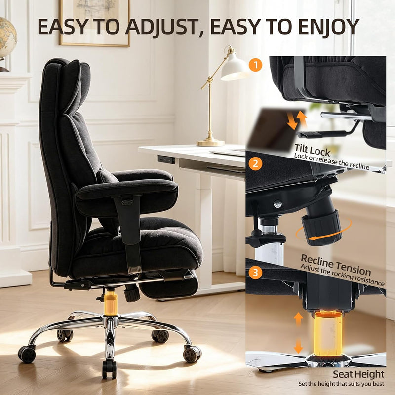 Desk Office Chair Big and Tall Fabric Executive
