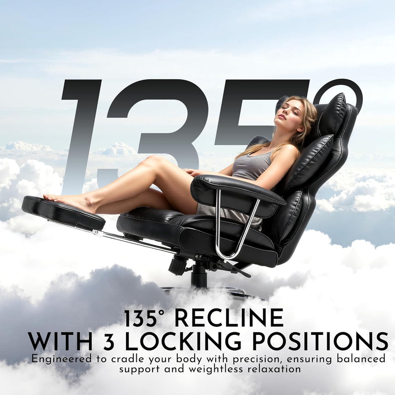 Desk Office Chair Big and Tall PU Leather