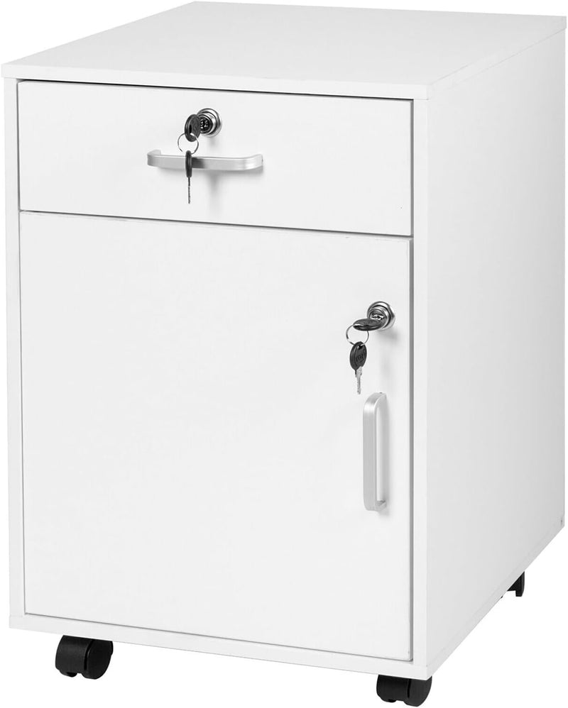 Desk Trolley with Drawer Door Filing Cabinet on