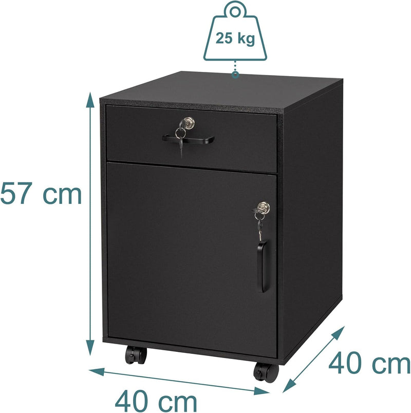 Desk Trolley with Drawer Door Filing Cabinet on