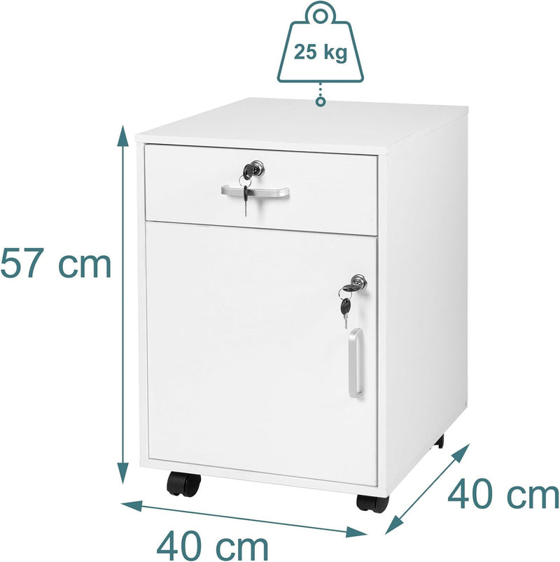 Desk Trolley with Drawer Door Filing Cabinet on
