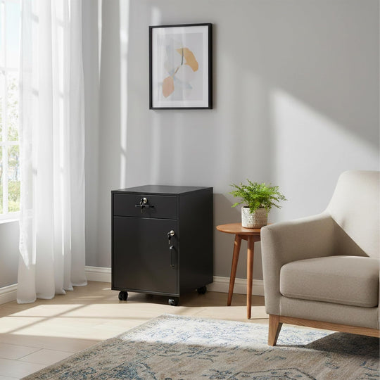 Desk Trolley with Drawer Door Filing Cabinet on