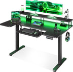 Desk U Shaped with LED Lights Power