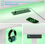 Desk U Shaped with LED Lights Power