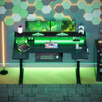 Desk U Shaped with LED Lights Power