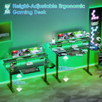 Desk U Shaped with LED Lights Power