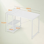 Desk with Reversible Storage Shelves