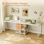 Desk with Reversible Storage Shelves