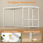Desk with Reversible Storage Shelves