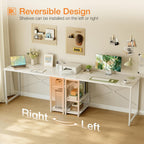 Desk with Reversible Storage Shelves