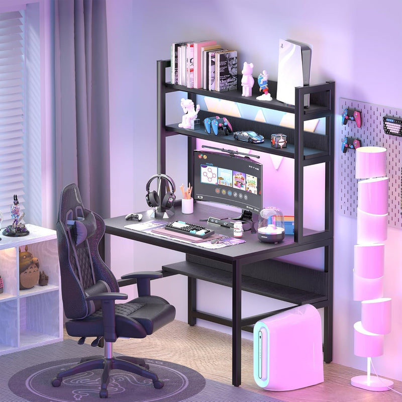 Desk with Shelves Computer 3-Tier Storage