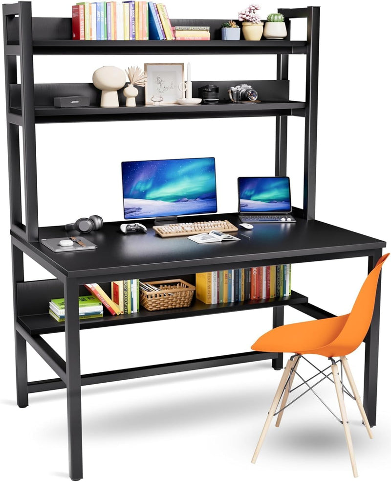 Desk with Shelves Computer 3-Tier Storage